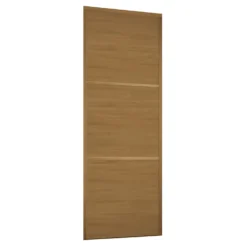 Linear Sliding Wardrobe Door 3 Panel Oak With Oak Frame (W)914mm