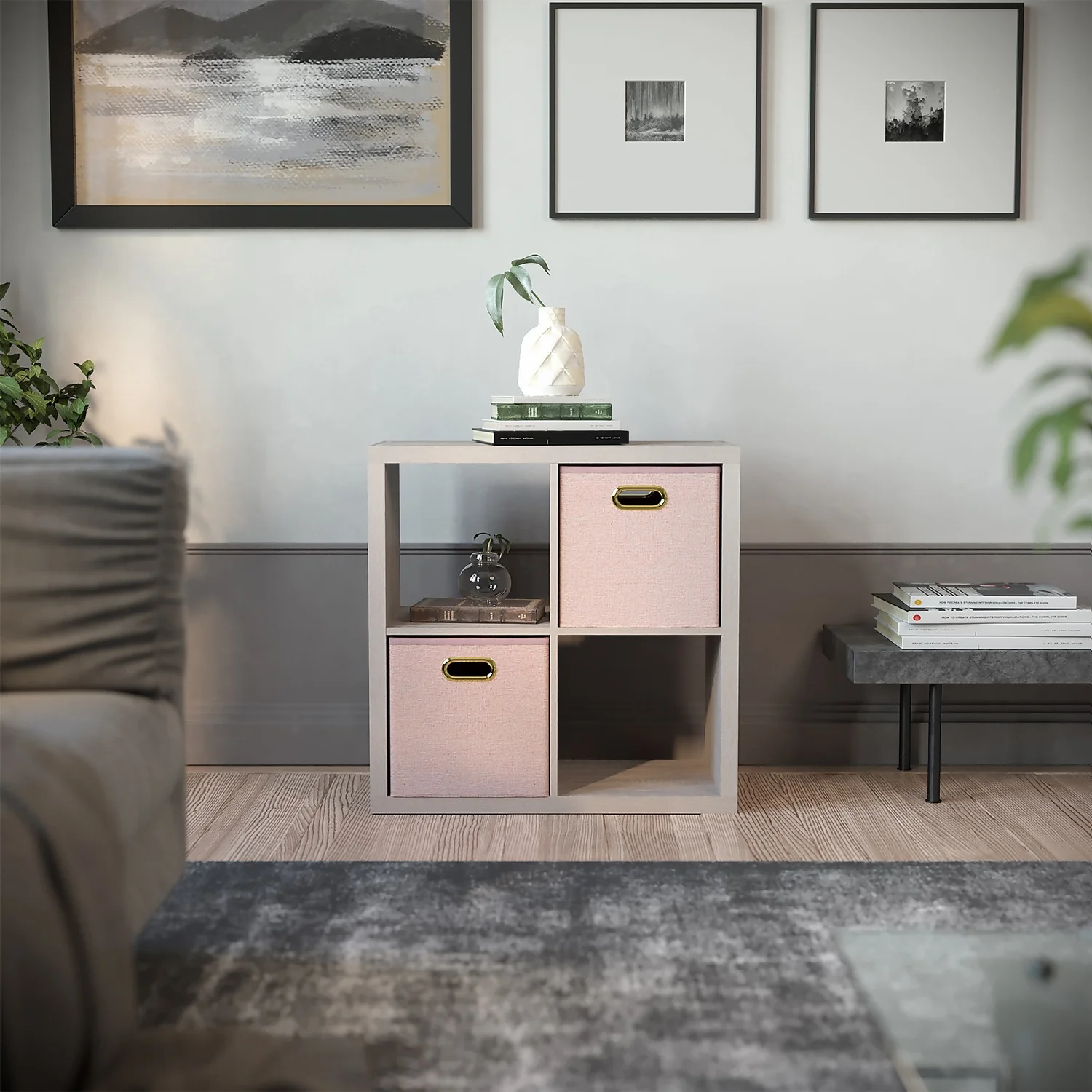 Clever Cube 2x2 Storage Unit - Grey Oak - Image 2