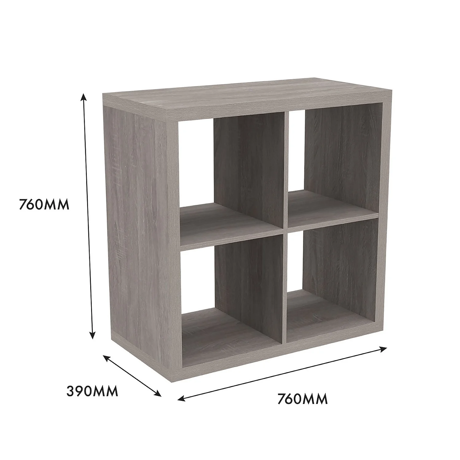 Clever Cube 2x2 Storage Unit - Grey Oak - Image 5