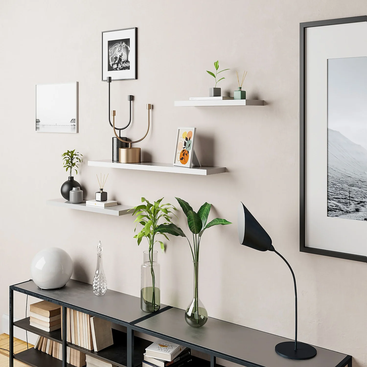 Floating Shelf - White Gloss - 1200 X 240 X 38mm - Image 3