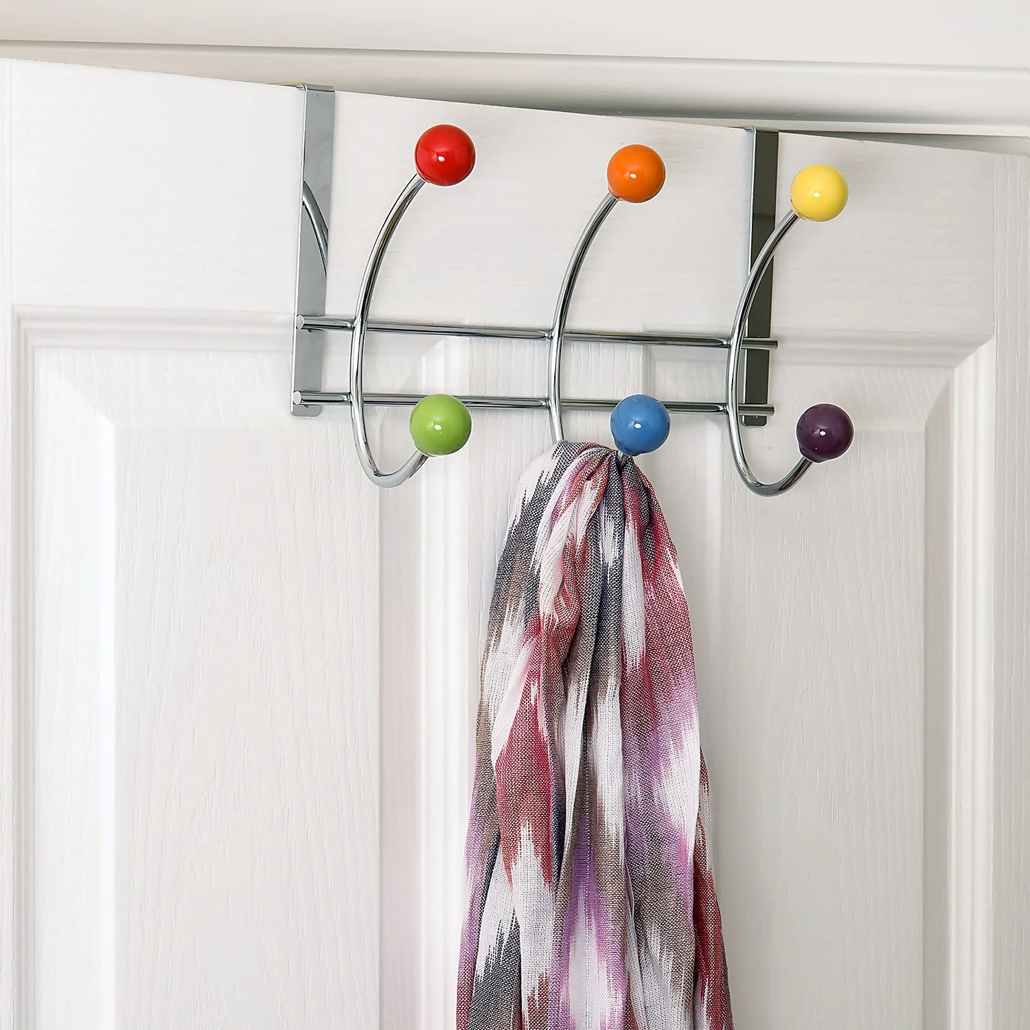 None Coloured Ball Over The Door Coat Hook - Image 2