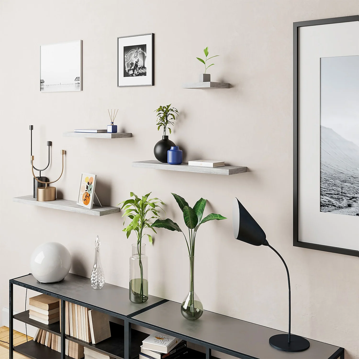 Floating Shelf - Grey Oak - 900 X 235 X 38mm - Image 2