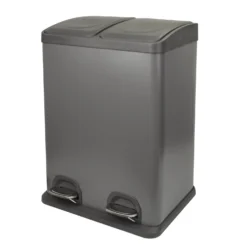 None 2x20L Pedal Bin - Grey