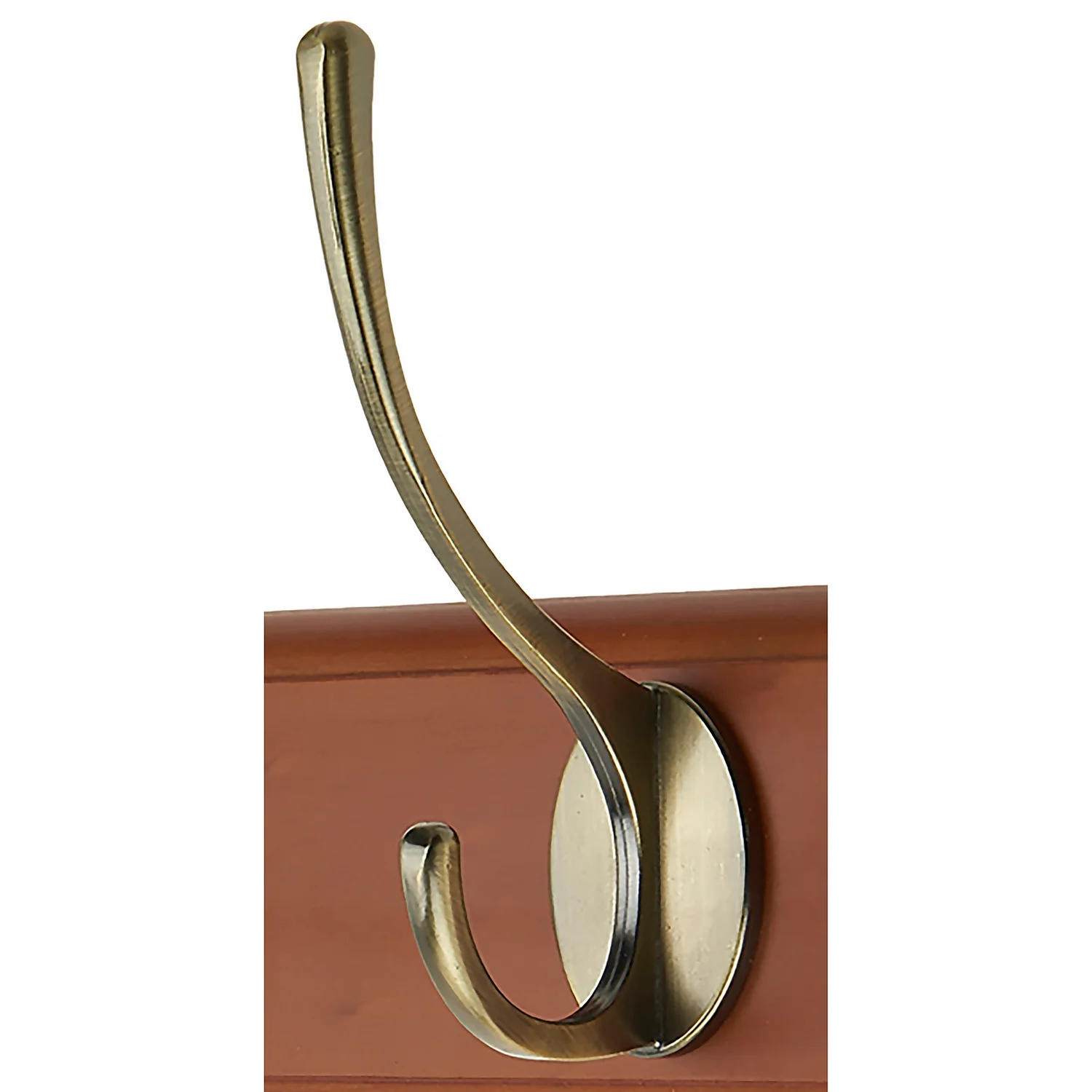 None Beech Victorian Hook Rail - Antique Brass - 4 Hooks - Image 4