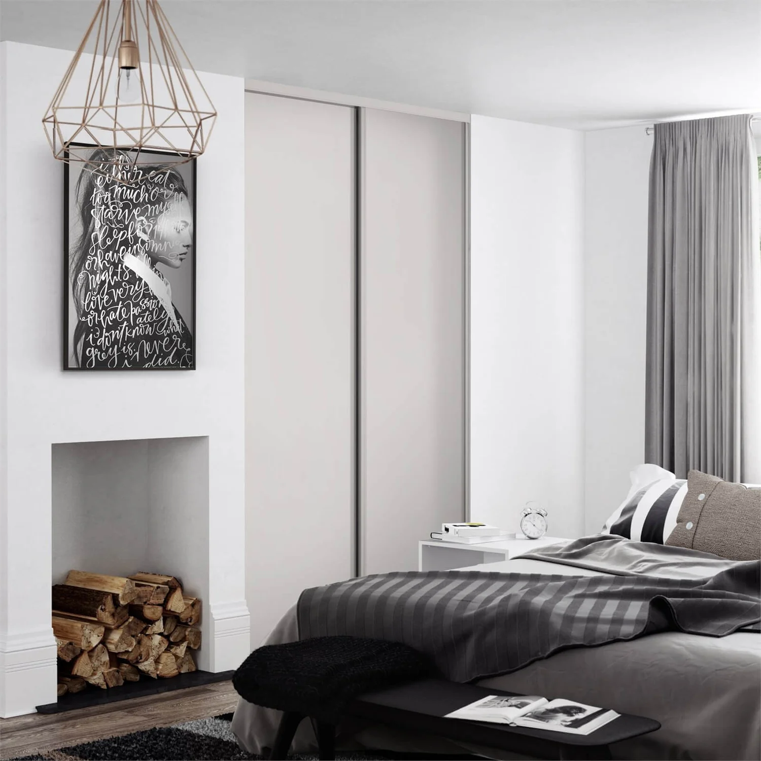 Classic 2 Door Sliding Wardrobe Kit Cashmere Panel (W)1185 X (H)2260mm - Image 2