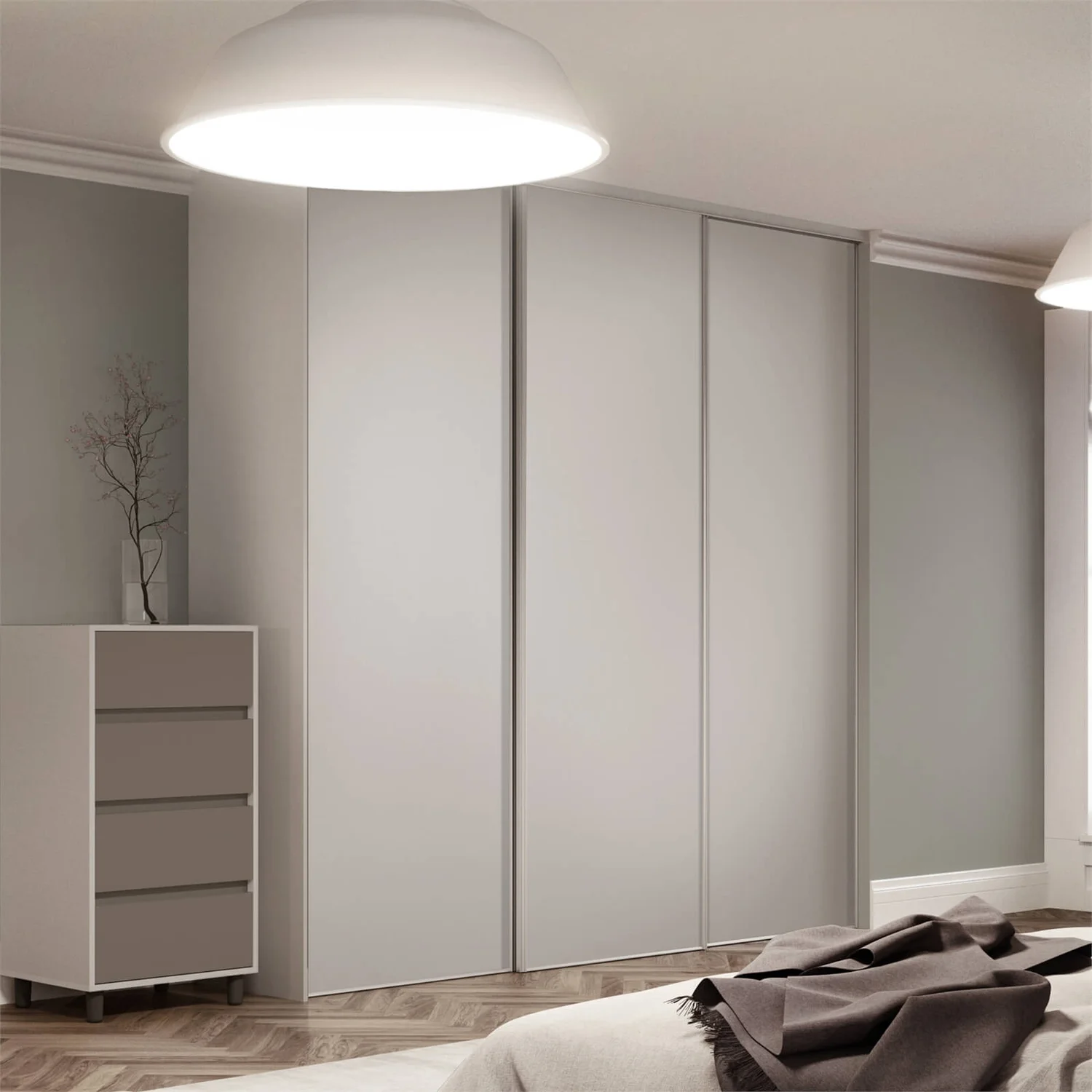 Classic 3 Door Sliding Wardrobe Kit Cashmere Panel (W)1760 X (H)2260mm - Image 2