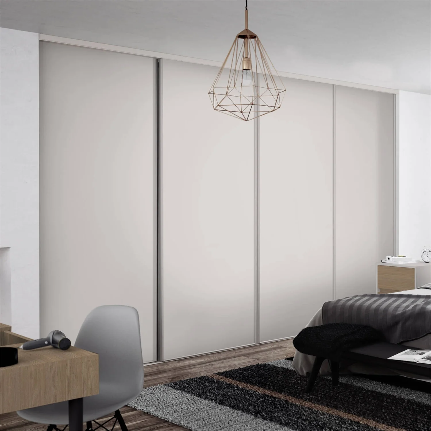 Classic 4 Door Sliding Wardrobe Kit Dove Grey Panel (W)2978 X (H)2260mm - Image 2