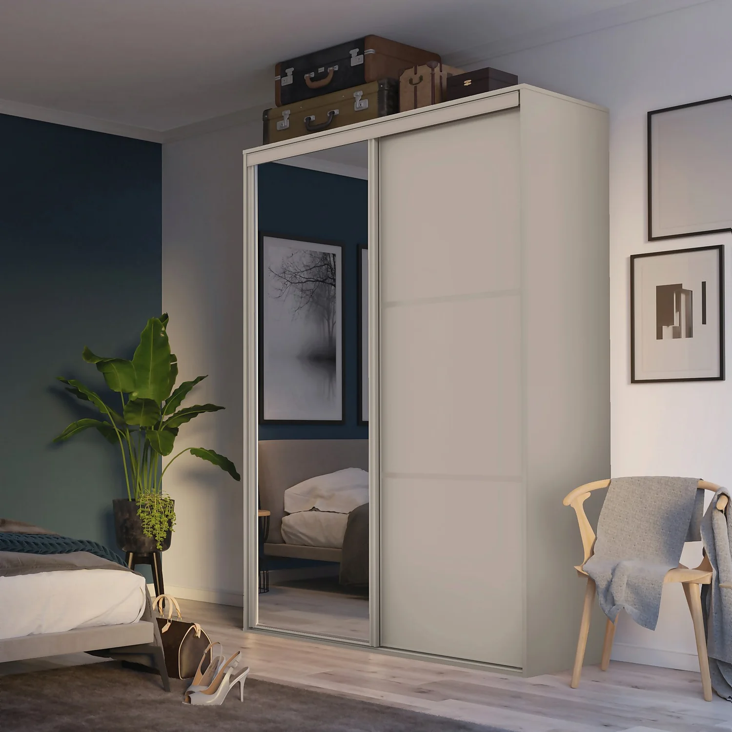 Cashmere Freestanding Sliding Wardrobe With Interiors (W)1220mm - Image 2