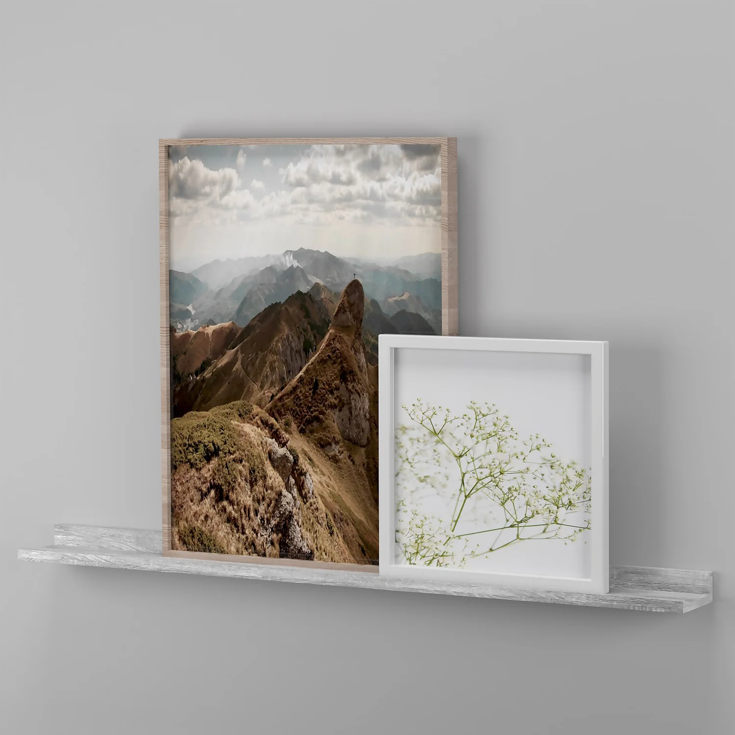 Flexi Storage Decorative Shelving Photo Shelf Grey Oak 900x35x100mm - Image 2