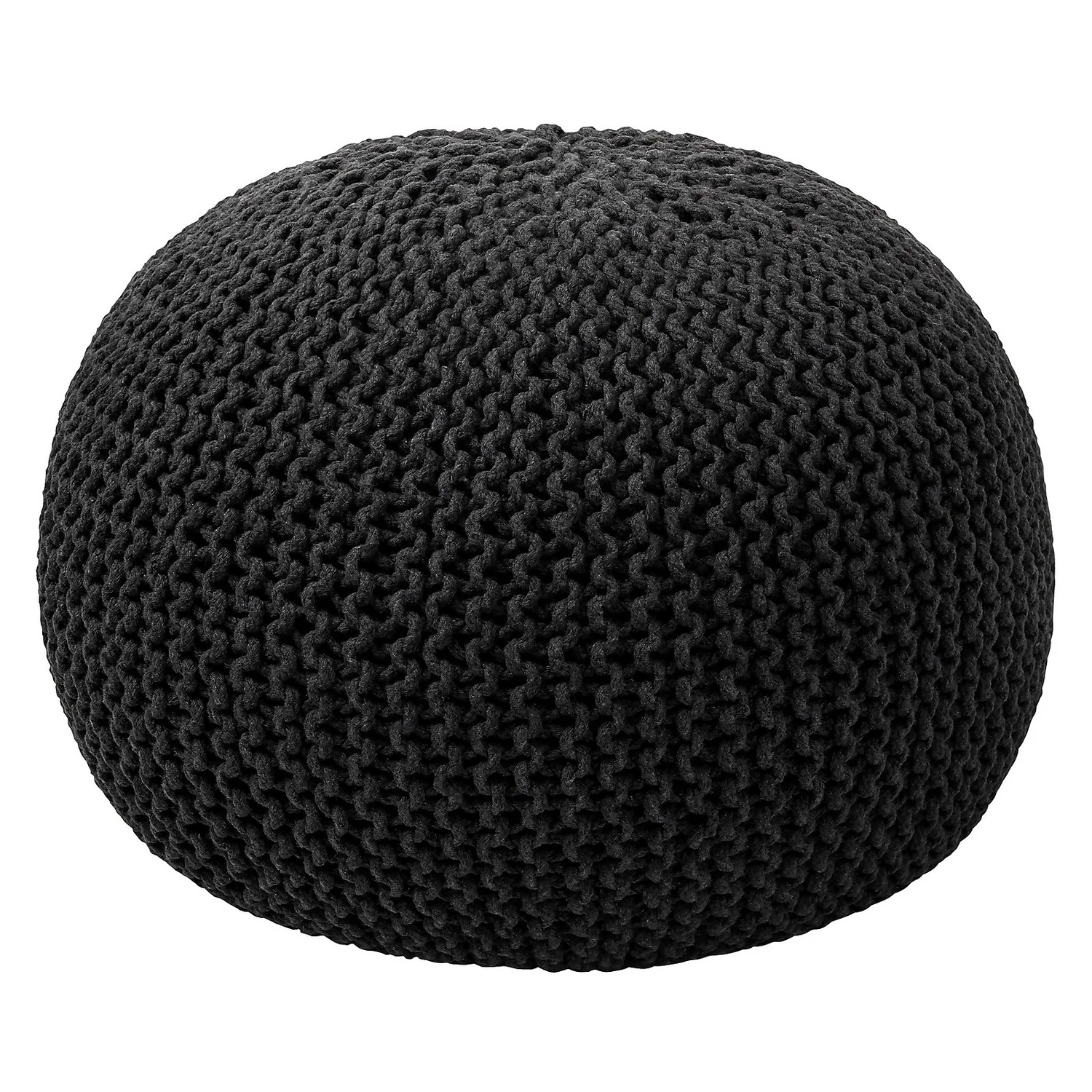 Charles Chunky Knit Pouffe - Grey