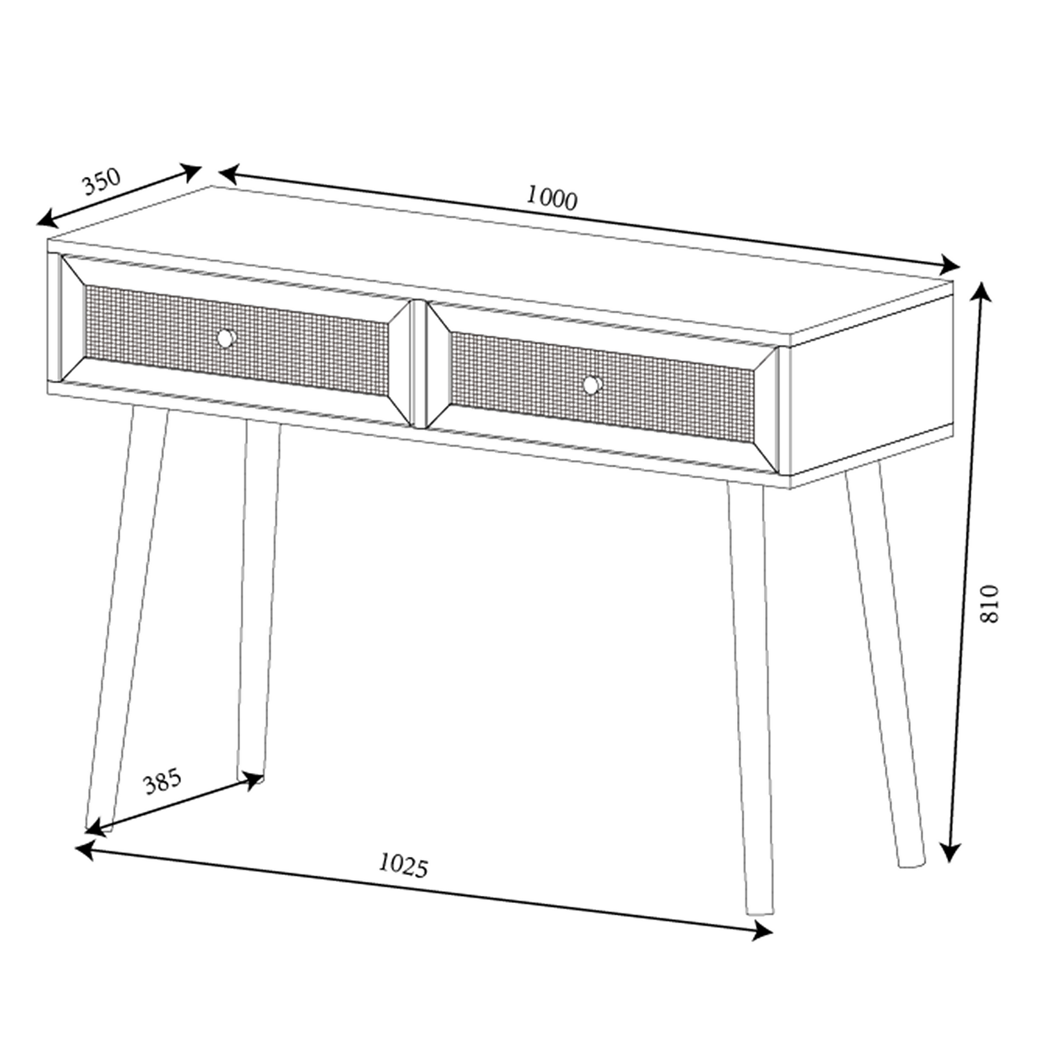 Kubu Rattan Console Desk - Image 9