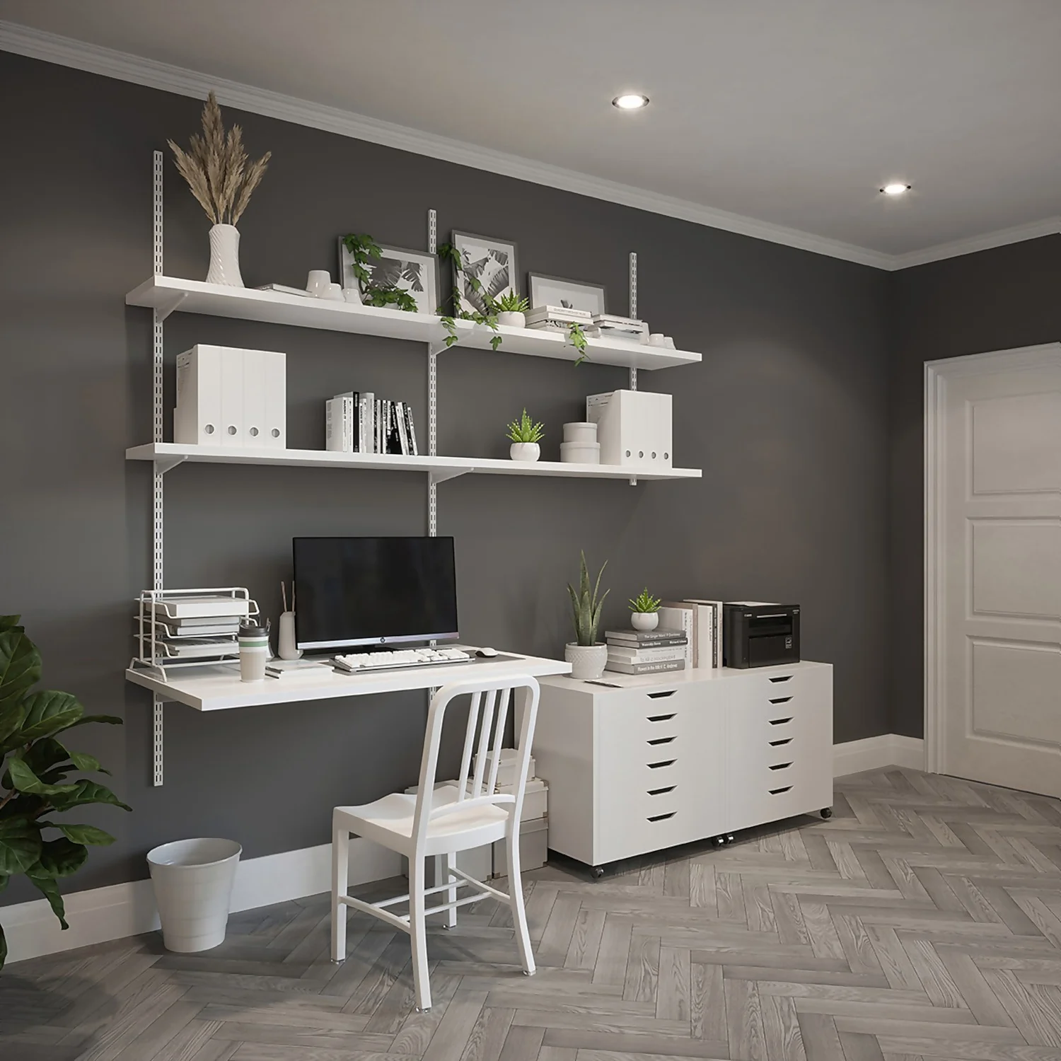 Anti-bacterial Twin Slot Shelving Kit - 1981mm White Twinslot And 320mm Brackets - White - Image 3