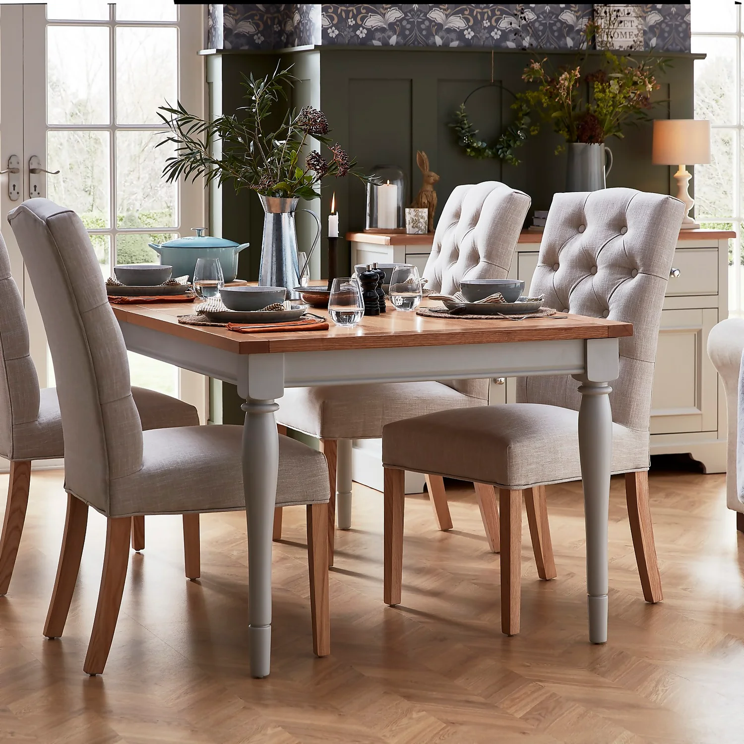 Westcott Oak Painted 6-8 Seat Extending Dining Table - Image 2