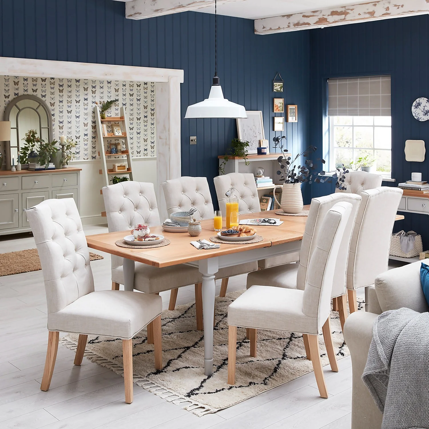 Westcott Oak Painted 8-10 Seat Extending Dining Table - Image 2