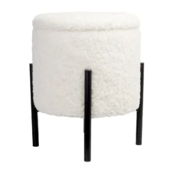 Tori Boucle Footstool - White