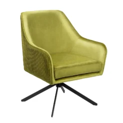 Pia Pleat Swivel Chair - Olive
