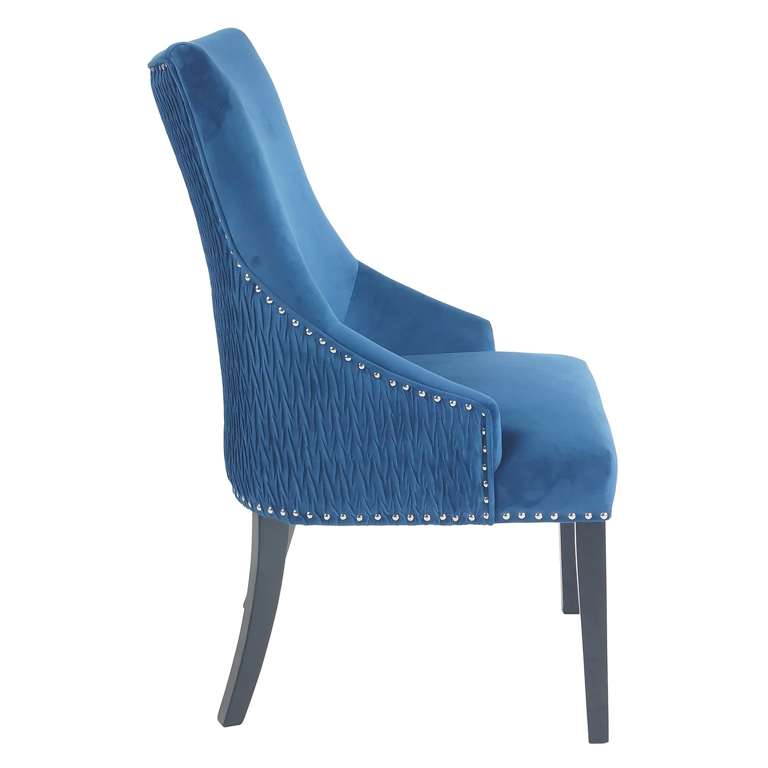 Annabelle Pleated Back Velvet Dining Chairs - Set Of 2 - Navy - Image 5