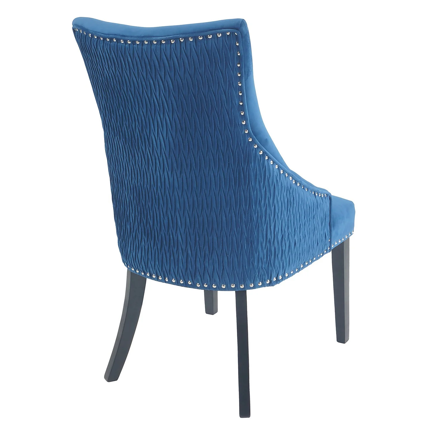 Annabelle Pleated Back Velvet Dining Chairs - Set Of 2 - Navy - Image 6