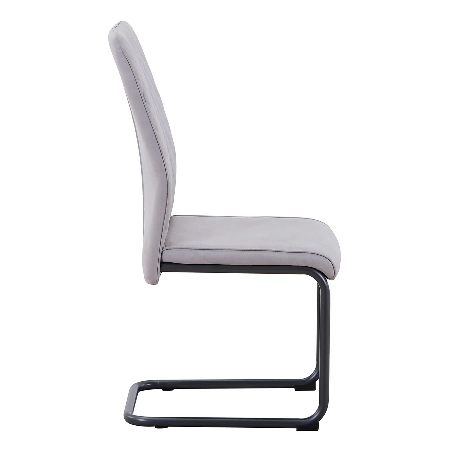 Skelby Cantilever Dining Chairs - Set Of 2 - Silver Grey - Image 5