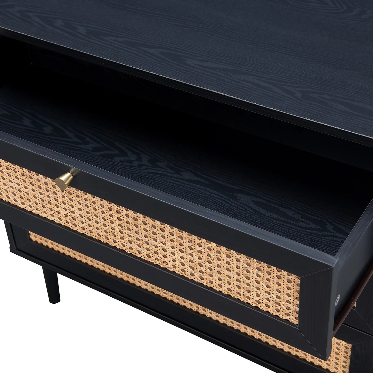 Kubu Rattan 3 Drawer Chest - Black - Image 6