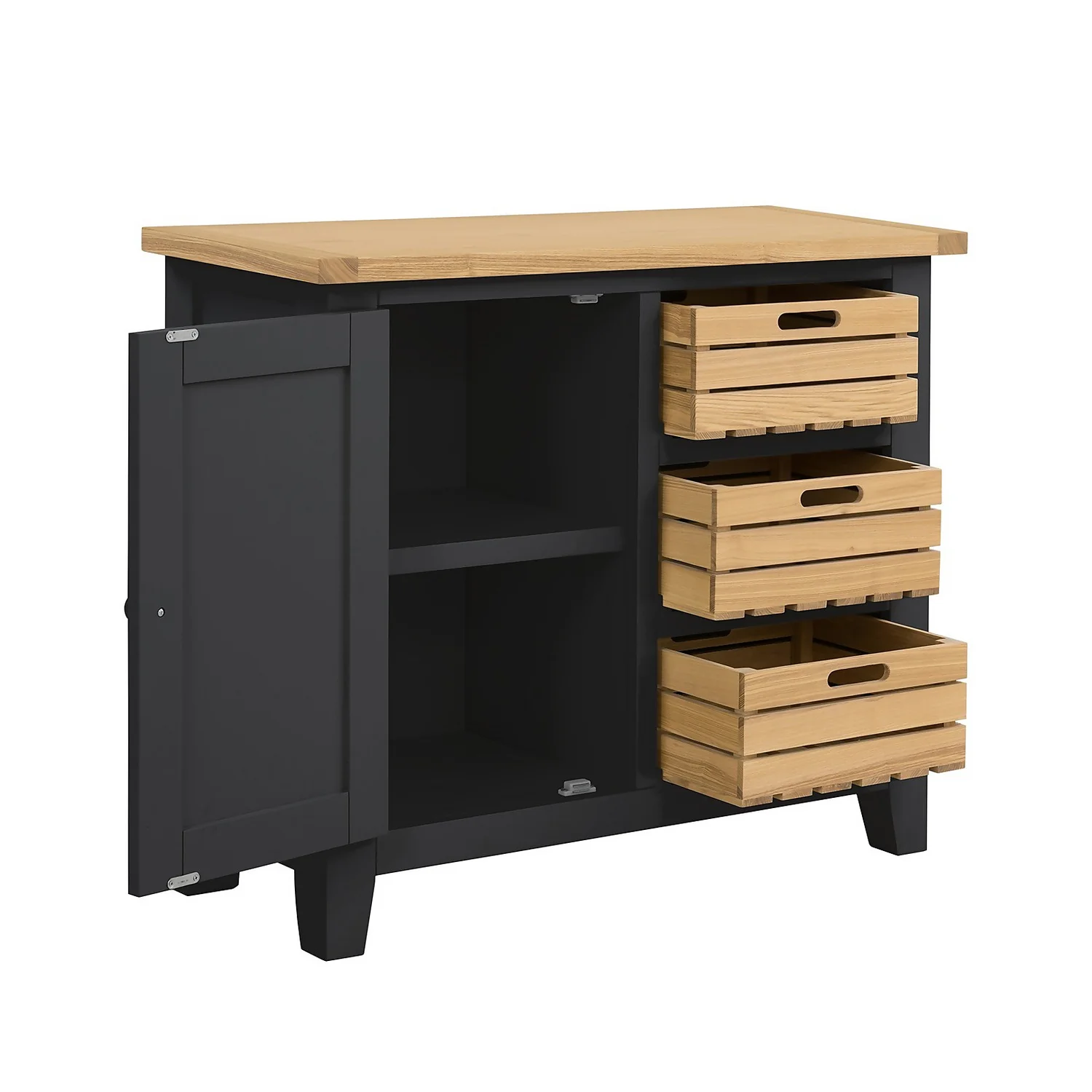 Ashstead Small Sideboard - Oak & Charcoal - Image 2