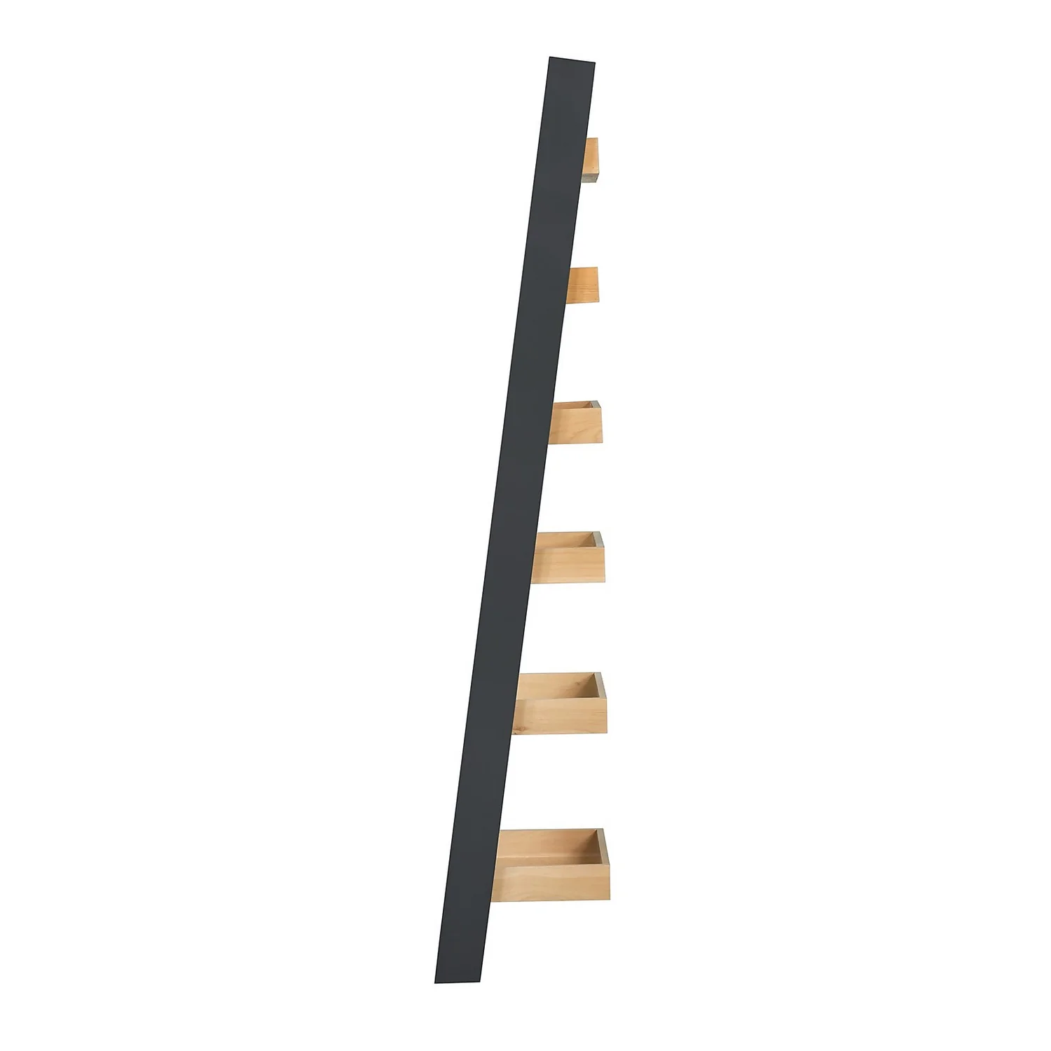 Ashstead Ladder Shelf - Oak & Charcoal - Image 4