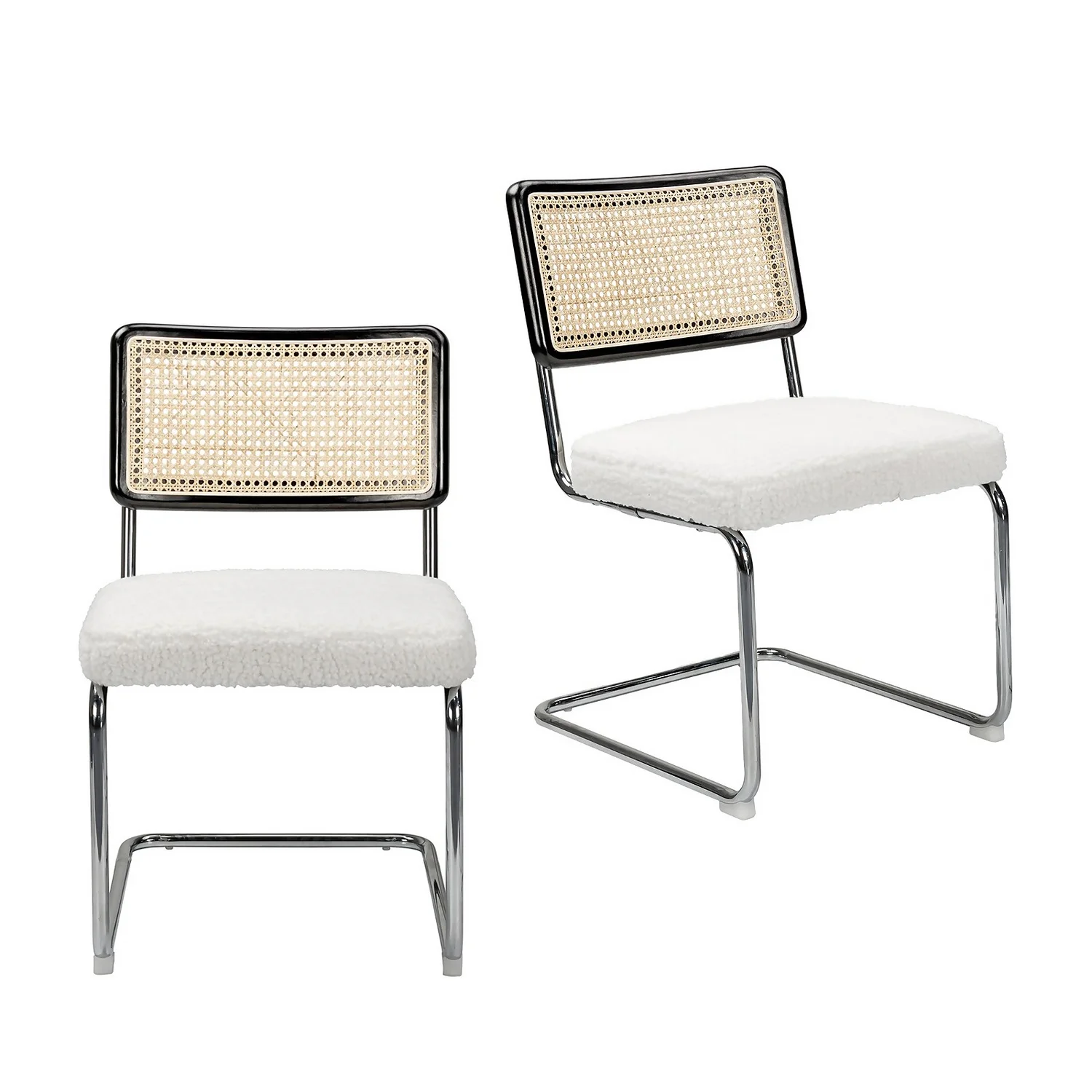Rory Rattan Back Dining Chair - Set Of 2 - Cream