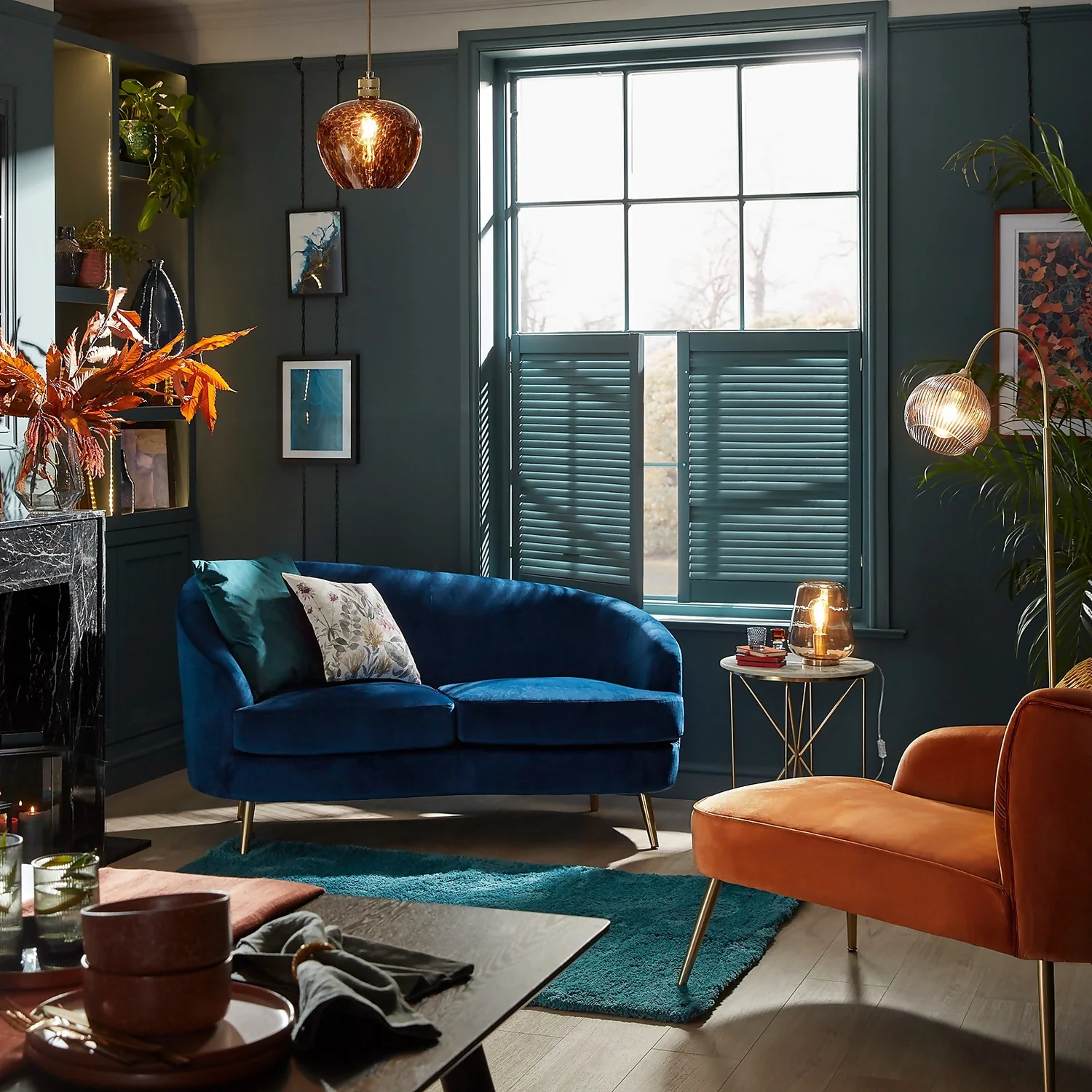 Lucie Asymmetric 2 Seater Sofa - Midnight - Image 3