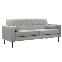 Draper Woven Fabric 3 Seater Sofa In A Box - Grey