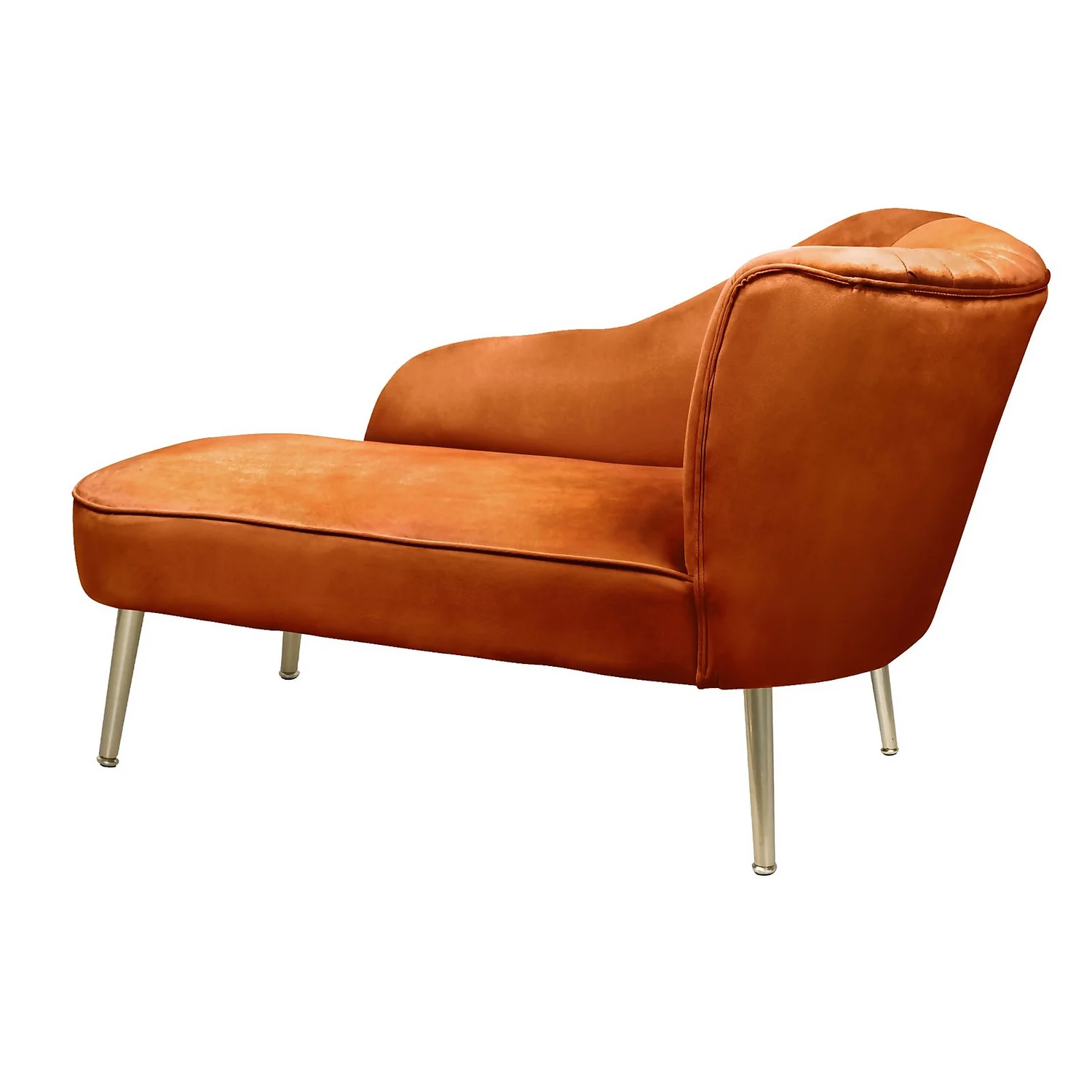 Gigi Velvet Chaise Longue - Tangerine - Image 4