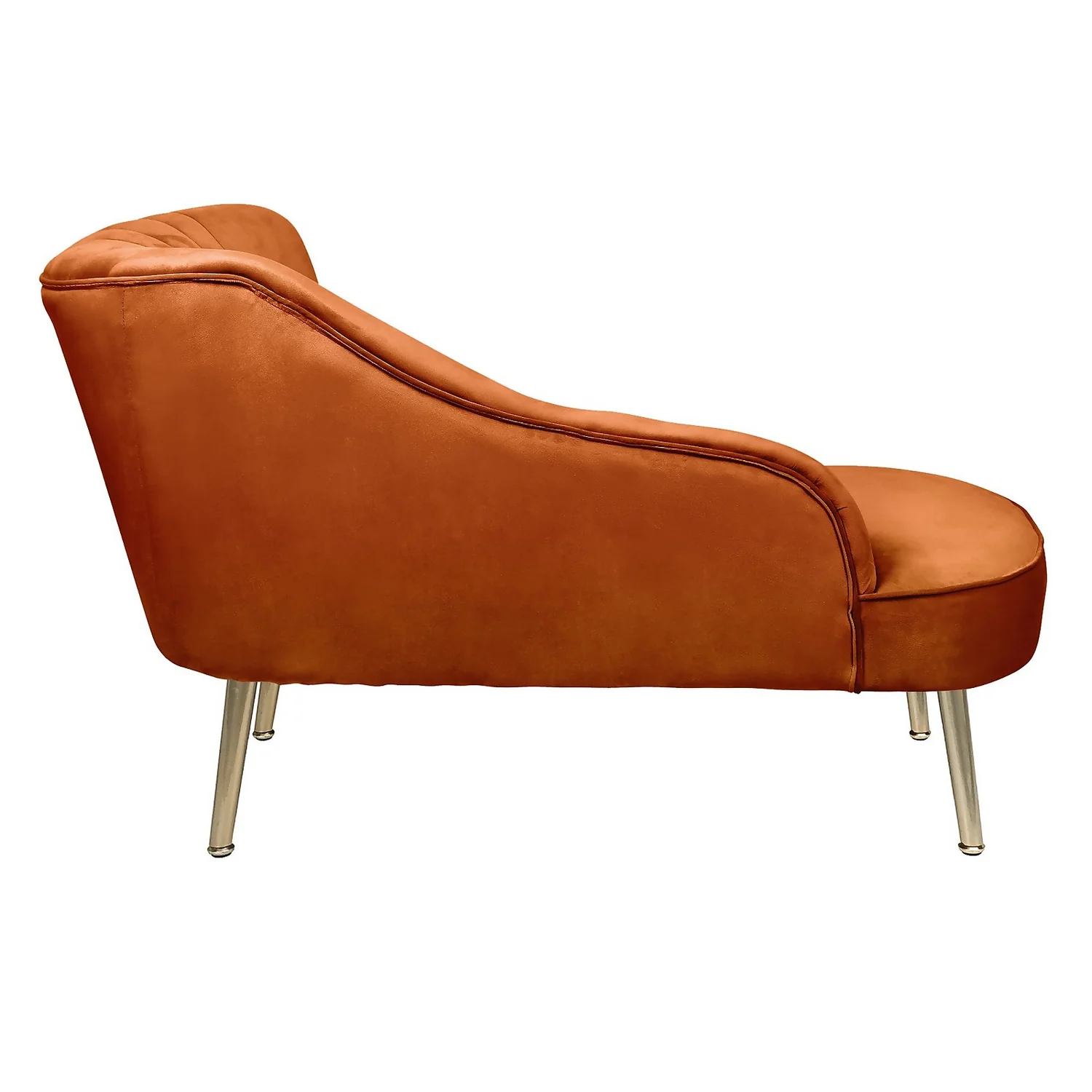 Gigi Velvet Chaise Longue - Tangerine - Image 3