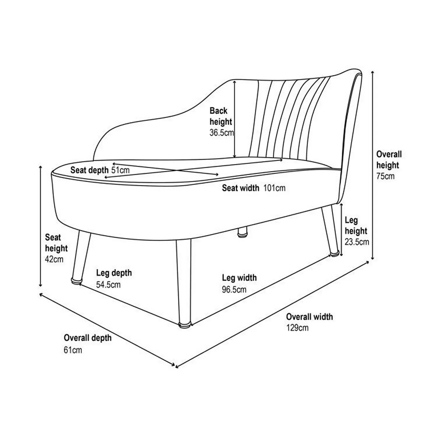 Gigi Velvet Chaise Longue - Tangerine - Image 8