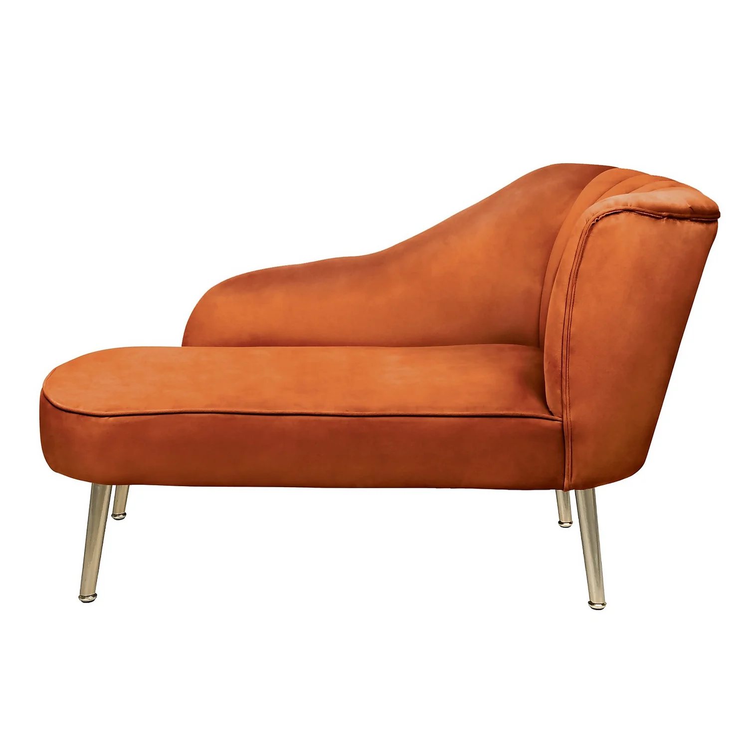 Gigi Velvet Chaise Longue - Tangerine - Image 2