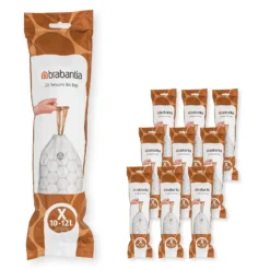 Brabantia PerfectFit Bags (Code X) 10-12L - 200 Bags - White