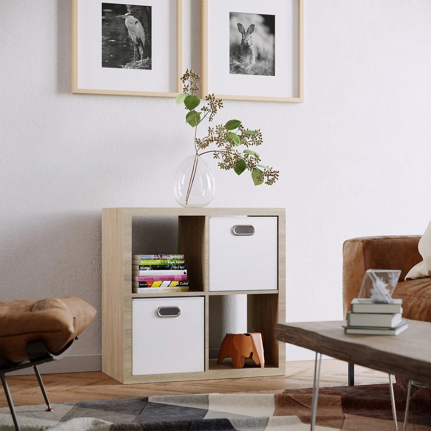 Clever Cube Fabric Insert - Set Of 2 - Linen White - Image 2