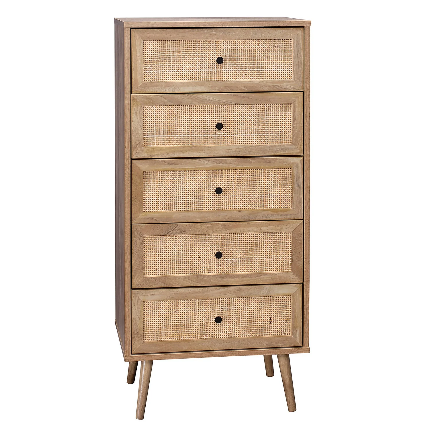 Kubu Rattan 5 Drawer Tallboy