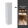 House Beautiful Honest Fitted Look Single Wardrobe, Oak Effect Carcass - Gloss White Slab Door (W) 490mm X (H) 2226mm