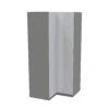 House Beautiful Honest Corner Wardrobe, Grey Carcass - Gloss White Slab Doors (W) 1053mm X (H) 2196mm