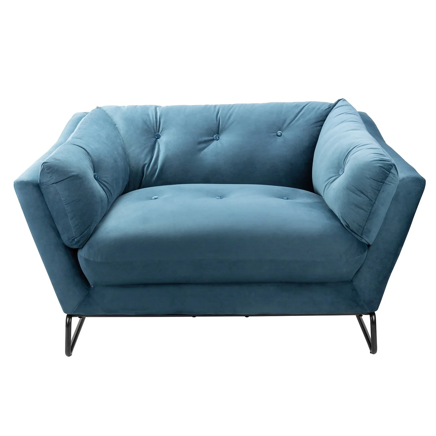 The Snuggler Button Chair - Aegean Blue - Image 2